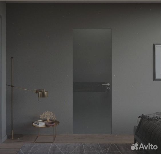 Дверь скрытая межкомнатная кромка черная 2100х700