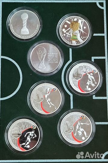 3 рубля полный набор 14 монет Чемпионат Мира 2018