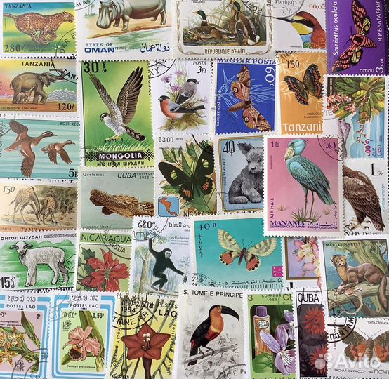 Флора Фауна Коллекция 100 марок