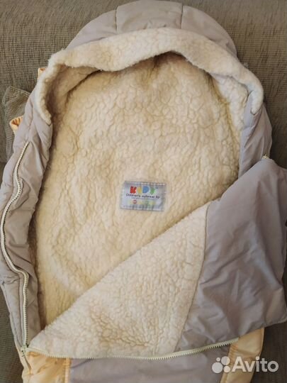 Зимний конверт в коляску, на овчине