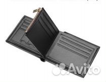 Кожаный, мужской кошелек, портмоне для документов