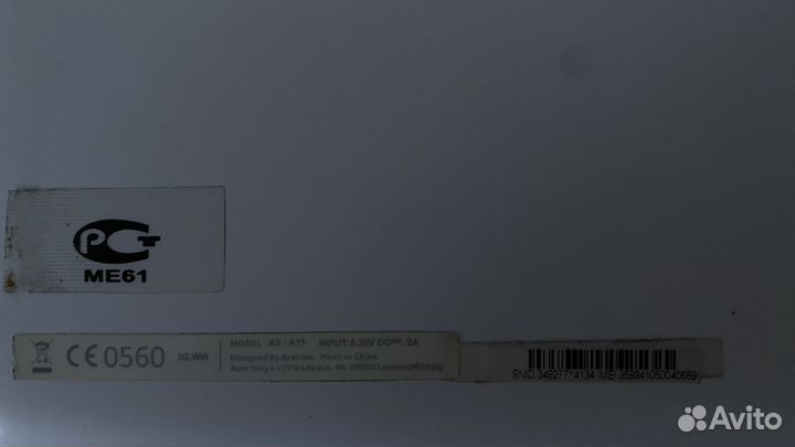 Планшет Acer Iconia Tab A3-A11