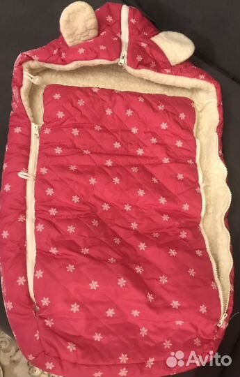 Зимний конверт в коляску на овчине