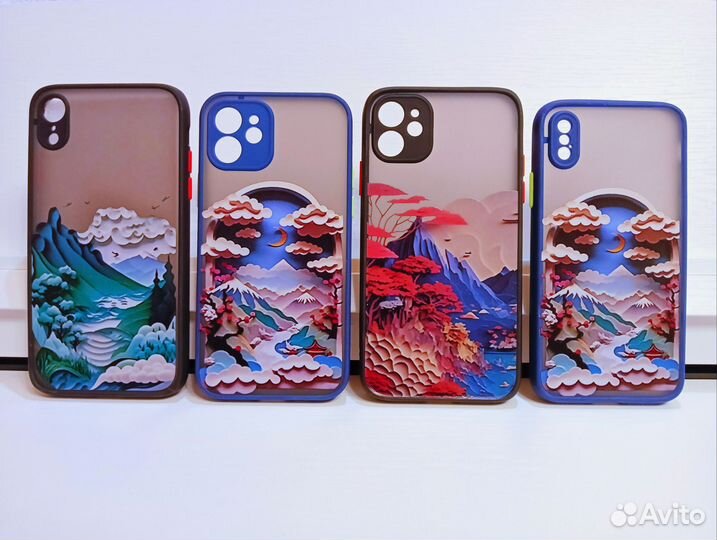 Чехлы для iPhone X, XS, XR, 12 с 3D эффектом