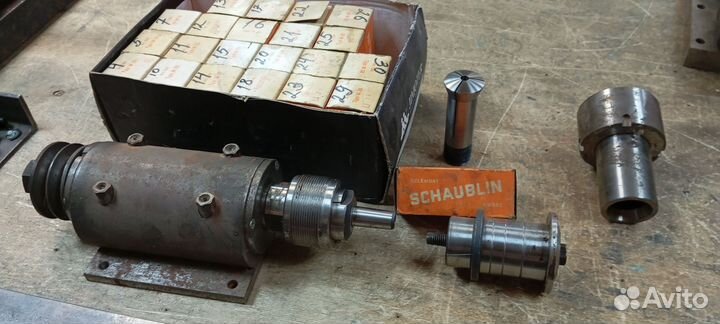 Фрезерная головка под патрон, набор цанг, валы