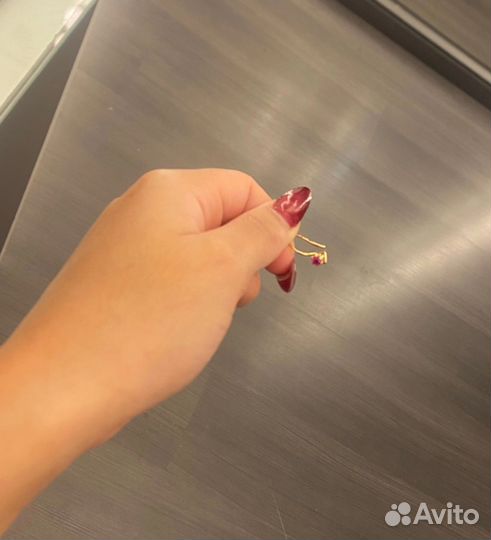 Серьги золото детские фианит