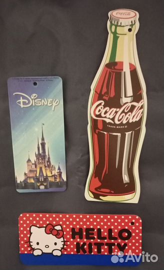 Этикетки. Бирки. Coca cola. DIsney. Hello kitty