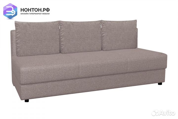 Диван еврокнижка Лира рогожка светло-бежевая