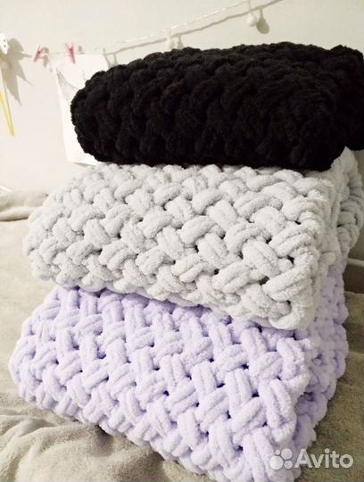 Плед из ализе пуффи