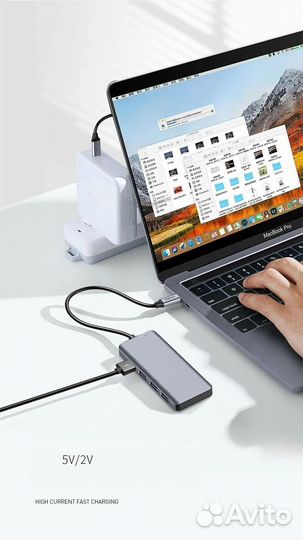 Адаптер USB HUB Recci RH06 Type-C 5 в 1