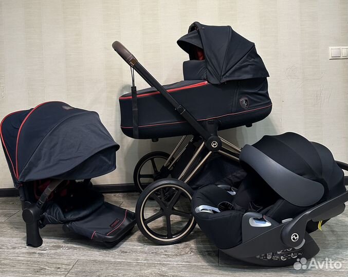Коляска 3 в 1 Cybex Priam Ferrari Rose Gold