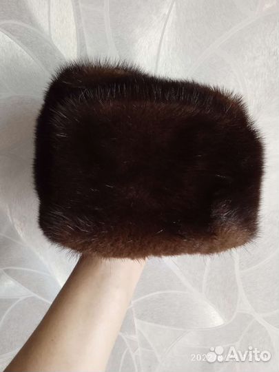 Норковая шапка мужская б/у