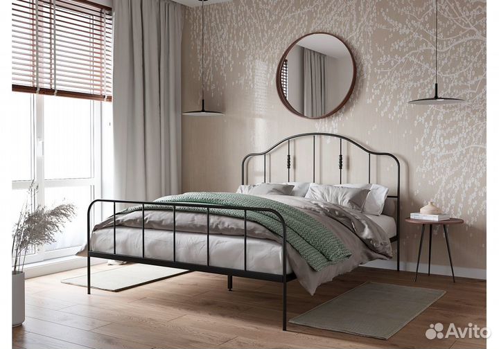 Кровать двуспальная 140 х 200 кованая с ковкой