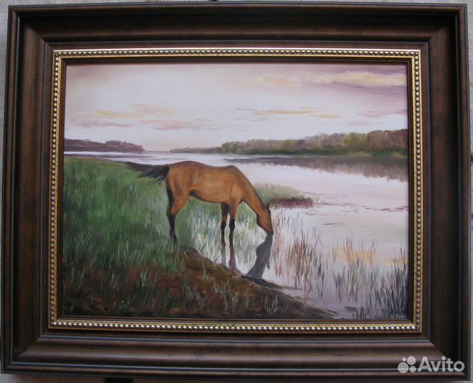 На водопое. 30х40см, х.м