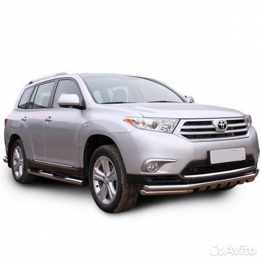 Защита переднего бампера Toyota highlander (2010)