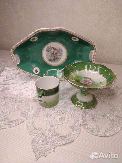 Блюдо ваза на ножке вербилки фарфортрест