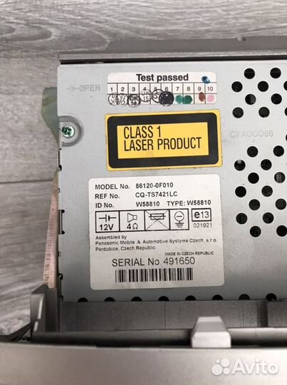 Штатная магнитола Toyota Corolla Verso