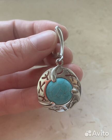 Серьги серебряные с бирюзой