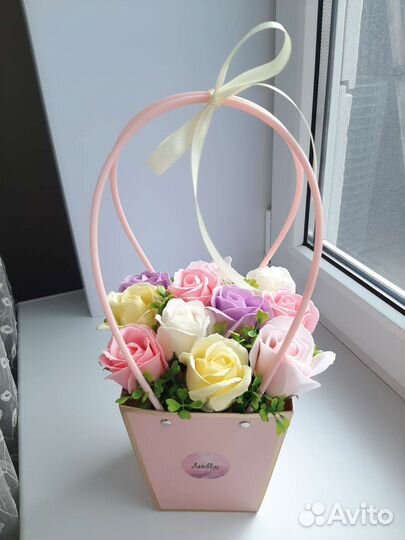 Букет роз из мыла