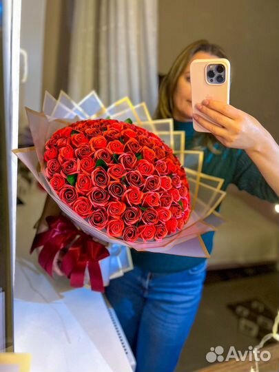 Букеты из 51, 101 розы доставка