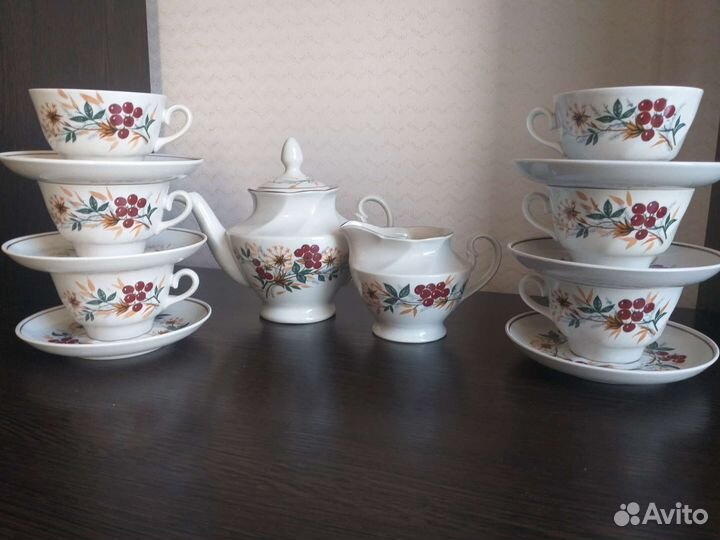 Чайный сервиз рябина СССР Рига