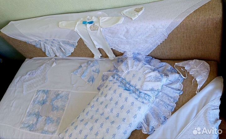 Конверт на выписку +пододеяльник+одежда