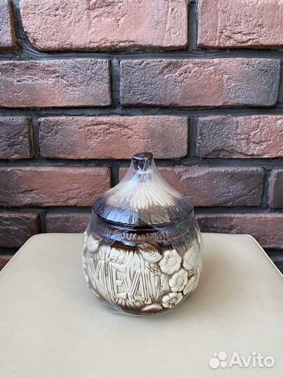 Оригинальный бочонок для меда, керамика, новый