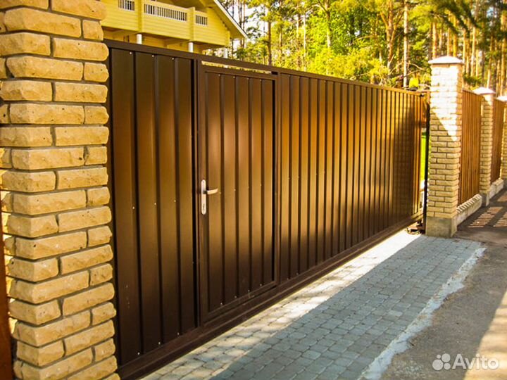 Ворота откатные с калиткой