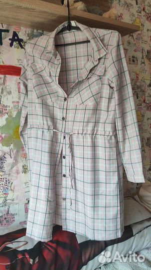 Платье рубашка для девочки. Размер 164