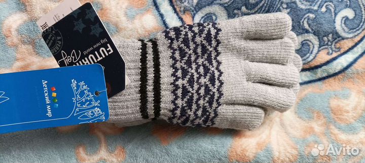 Перчатки зимние детские, шапки