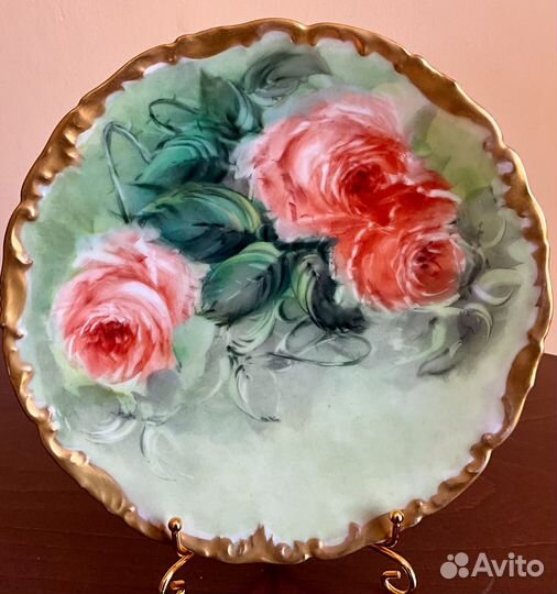 Десертная тарелка. «Розы», Limoges