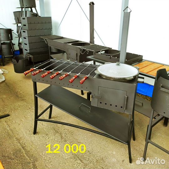 Мангал с печью под казан