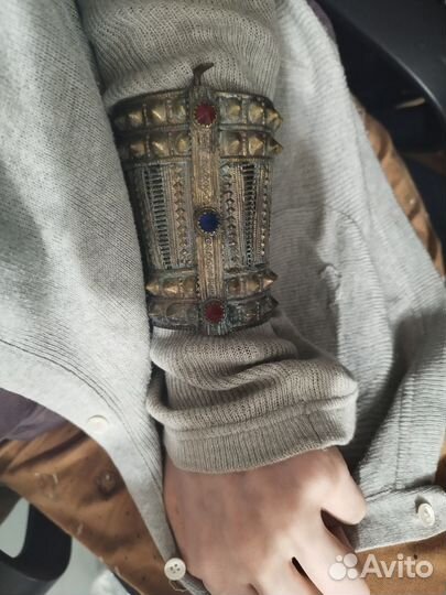 Браслет кофр каф с камнем бохо хиппи этно готика