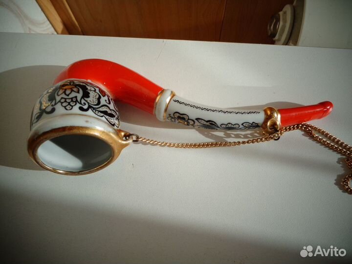 Фарфоровая статуэтка трубка старинная СССР