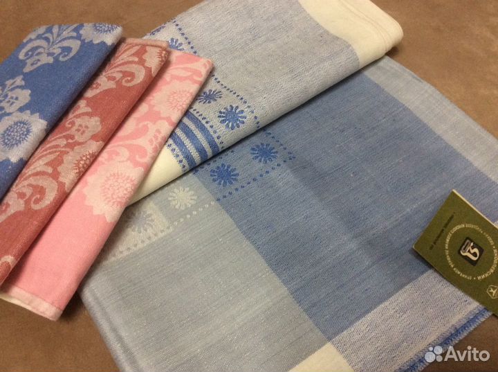 Льняная скатерть и полотенца СССР комплект