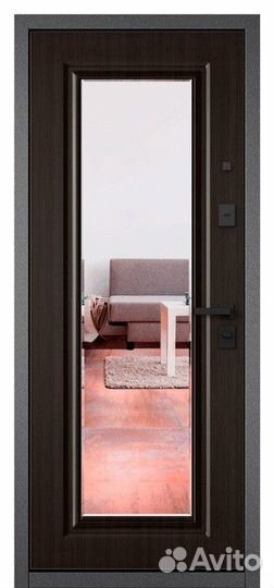 Металлические двери с зеркалом