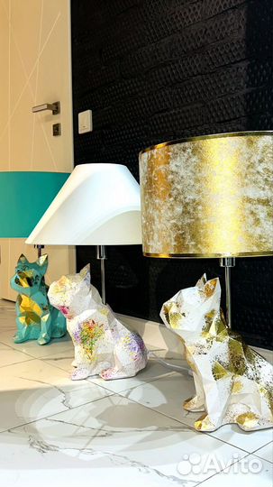Настольная лампа светильник собака бульдог