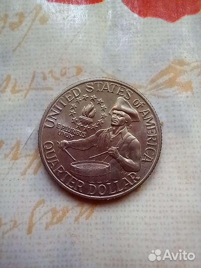 Монета Quarter dollar liberty 1776-1976