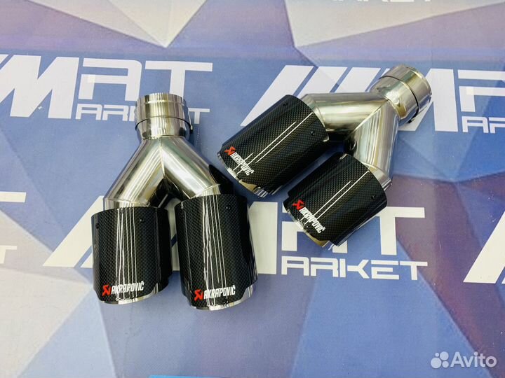 Hacадки глушителя Akrapovic/Акрaпович, черный хром