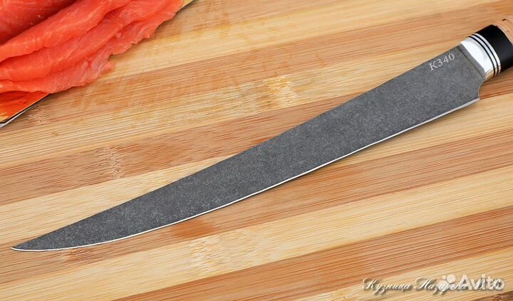 Поварской нож № 7 сталь К340 береста черный граб