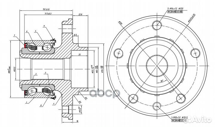 Ступица передняя в сборе LR VW T5/Multivan 03