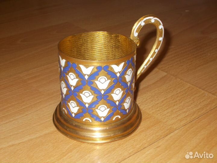 Подстаканник бронза эмаль СССР