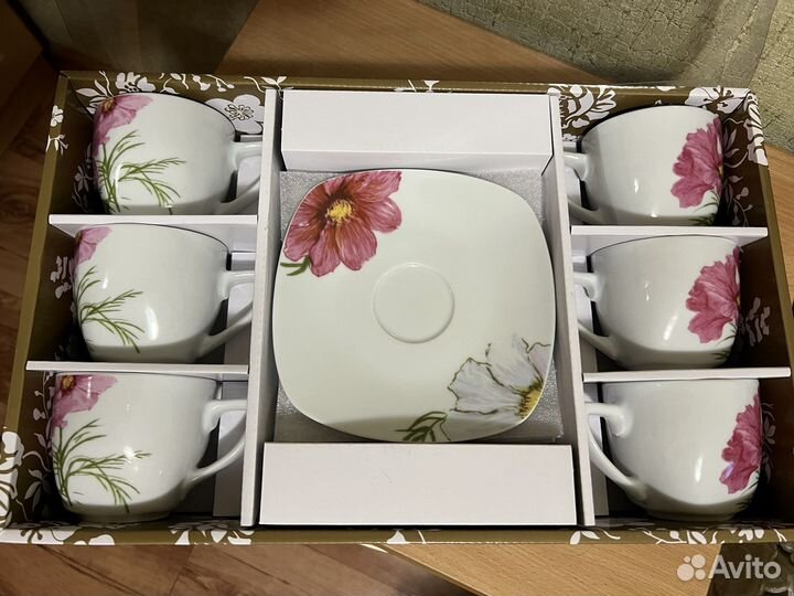 Чашка с блюдцем керамика