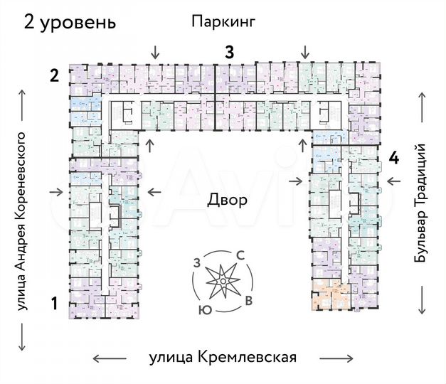 3-к. квартира, 53,7 м², 2/15 эт.