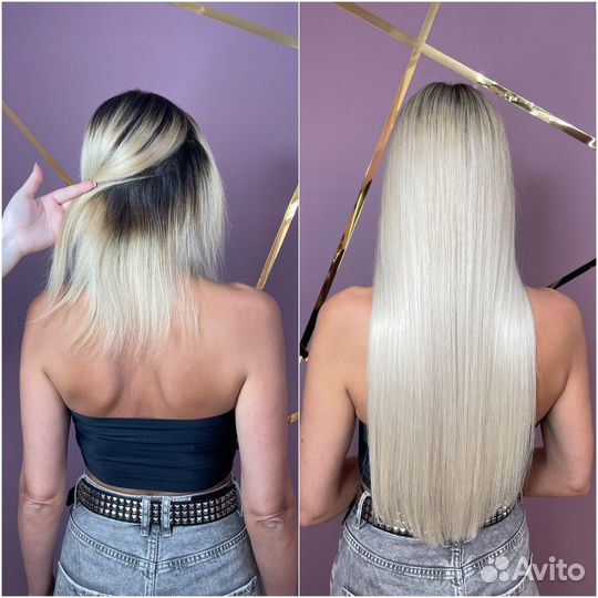 Наращивание волос и окрашивание. Волосы в наличии