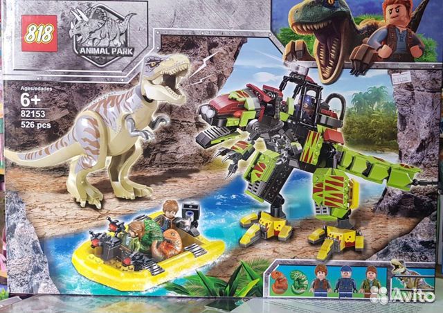 Конструктор 82153 Dinosaur World 526 дет Битва Тир