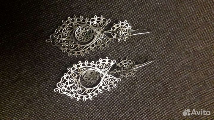 Серьги, брошь сова, серебро, 925