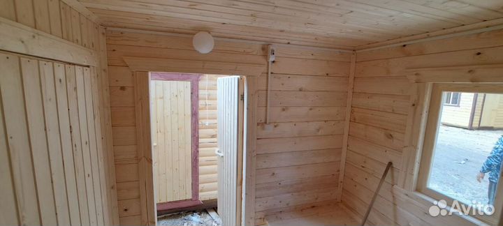 Мобильная баня из сухого бруса 140х140