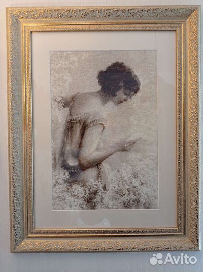 Картина вышитая крестом, ручная работа