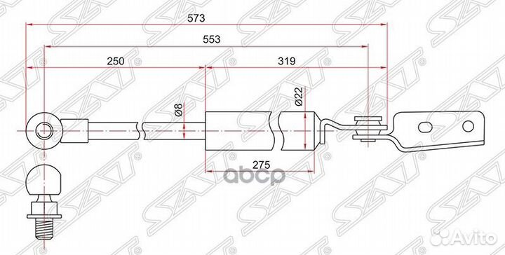Амортизатор задней двери subaru forester 02-08 LH